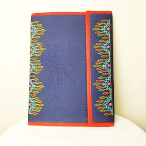 NWOT handmade cloth folder with embroidery